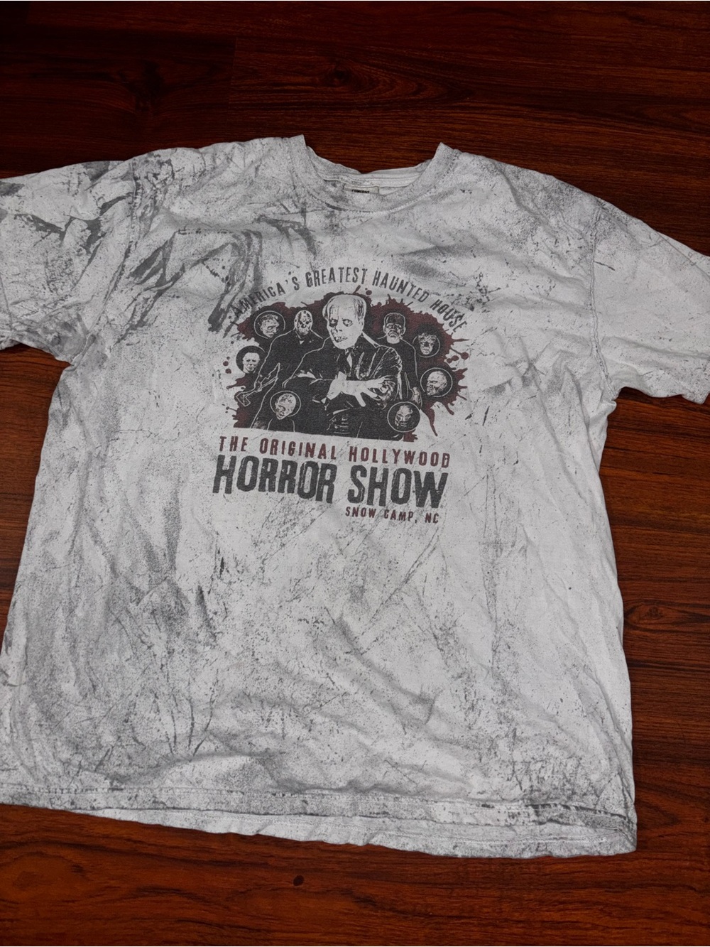 White 'Horror Show' Graphic Crew Neck T-Shirt